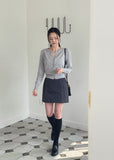 Peer Knit Sleeveless Cardigan Set