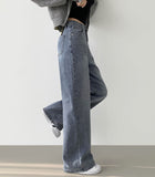 Full Span Banding Basic Wide Simple Denim Pants