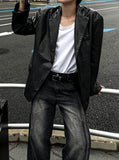 Raw Classic Leather Blazer Jacket