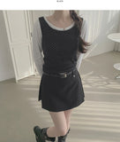 Dot Ribbon String Layered Unique Sleeveless