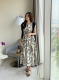 Hazel Pattern Sleeveless String One Piece