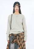 Waffle slab round-neck long sleeve