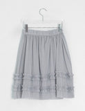 Rie Layered Banding Mesh Midi Skirt