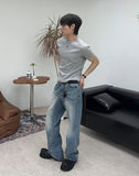 Kaise Washed Semi-Flare Jeans