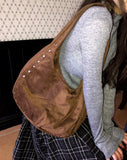 Eo Stud Suede Shoulder Bag