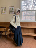 Debenny Banding Corduroy Pintuck Long Skirt