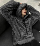 Cable Fleece Hood