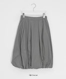 Honoka Pintuck Balloon Banding Midi Skirt