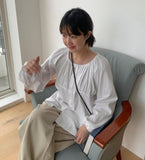 Menni Shirring Button Blouse