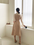 Serindy Collar Trench Color Matching One Piece