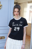 The Limit CROP Ringer Short Sleeve Tee