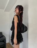 Bohemian lace frill tiered skirt