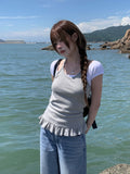 Bohol Dot Frill Halterneck Layered Sleeveless