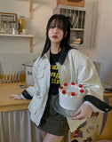 Mel pocket leather pointed work jacket