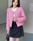 Seibo Round Check Tweed Short Jacket