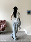 Bow Baslock Wide Long Nylon Pants