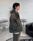 Decan Over Washing Denim Hooded Jacket
