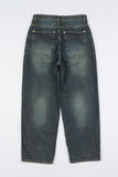 Faded relaxed embo denim pants