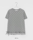Kyaoli Dot Frill Short Sleeve Tee