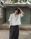 Dekki cropped tweed half shirt