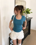 Slim Deep Round Short Sleeve