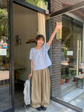 Hulco Lace Check Short Sleeve Blouse