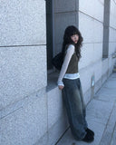 [A/M] Seulleon Cut Denim Washing Wide Pants