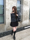 Haev String Ribbon Off-Shoulder Rib Knit
