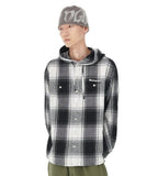 HOODED OMBRE CHECK SHIRT