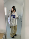 [unisex] Shimoko Spray Printing Long Sleeve Over Tee