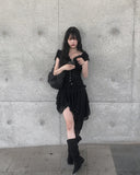 Flan Unbalanced Tiered Lace Skirt