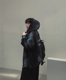 Dirty spray shine warmer hooded zip-up