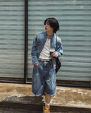 Evergreen cool denim biker jacket