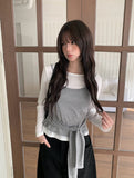 Anna Layered Bustier Tie T-Shirt Set