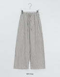 [unisex] Bledden Stripe Banding Wide Pants