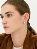 Champagne Moon Dew Drop Silver Volume Earrings