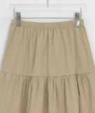 Potto Cotton Frill Tiered Banding Midi Skirt