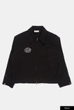 Engineered patch collar work jacket