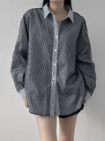 Mesh Stripe Overfit Shirt