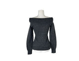 Knots Double Button Off-Shoulder Slim Knit