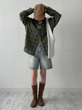 Wrinkle Check Overfit Shirt