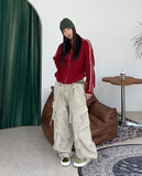 Raven Belted Dyeing Cargo Pants