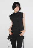 HIGH-NECK SLEEVELESS SHIRT