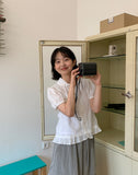 Pompa Collar Frill Short Sleeve Blouse