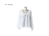 Anna Stripe Lace Frill Layered Blouse