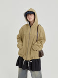 [BAONHAUS] Etones Shirring Zip-Up Jumper