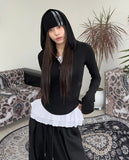 Mic Button Hooded T-Shirt