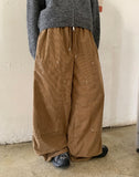 [unisex] Lanlan banding string corduroy carpender pants