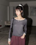 Carat Layered See-Through Tencel U-Neck T-shirt