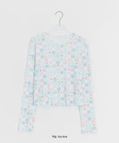 Hideni Flower Patchwork Punching T-shirt